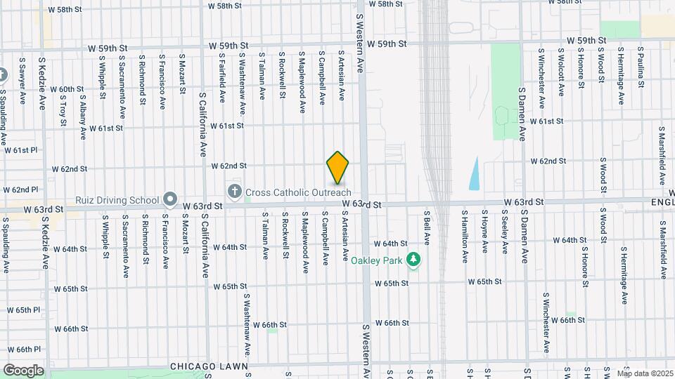 6236 S Artesian Ave Map and Location Details