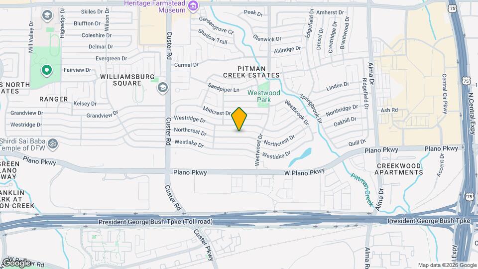 1725 Northcrest Dr Map and Location Details
