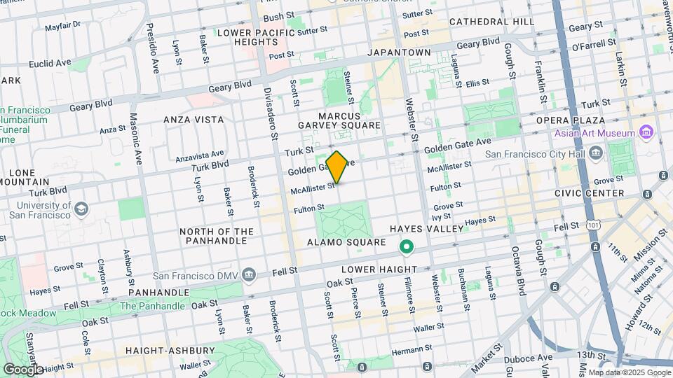 1401 McAllister St Map and Location Details
