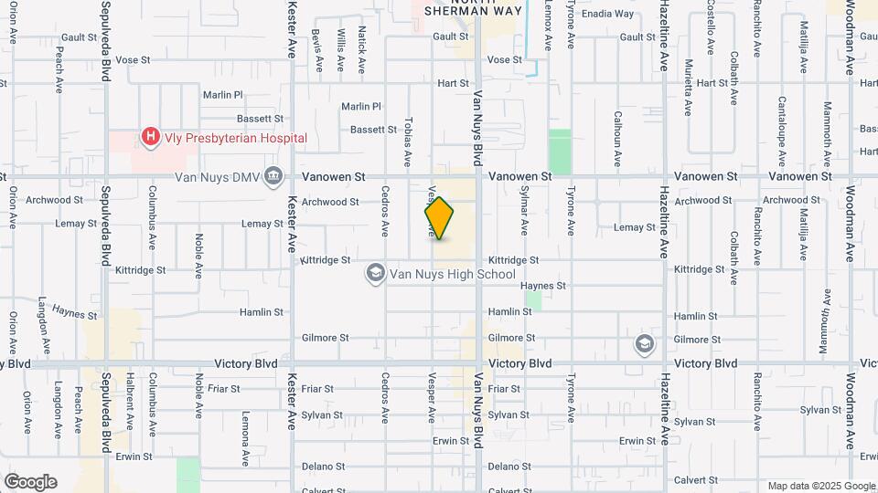 6616 Vesper Ave Map and Location Details