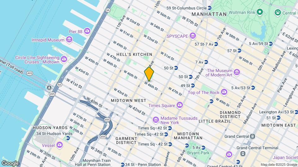 351 W 46th St Map and Location Details