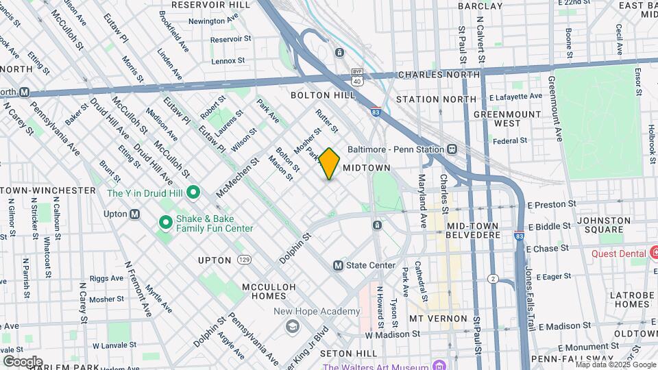 211 W Lanvale St Map and Location Details
