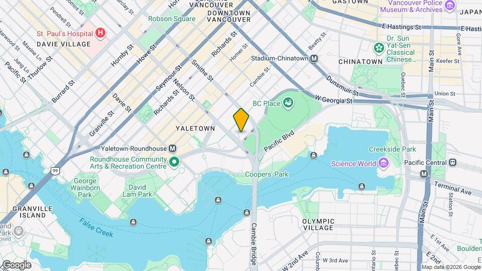 95 Nelson Street, Vancouver, Bc Map and Location Details