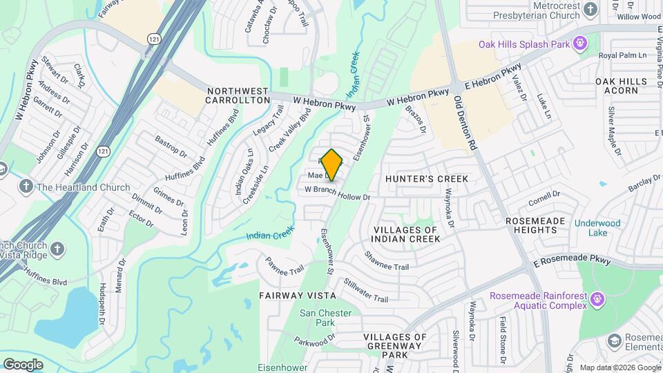 1312 W Branch Hollow Dr Mapa y Detalles de la Ubicación