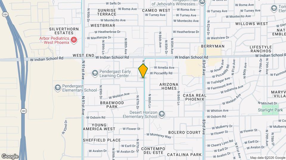 8702 W Indianola Ave Map and Location Details