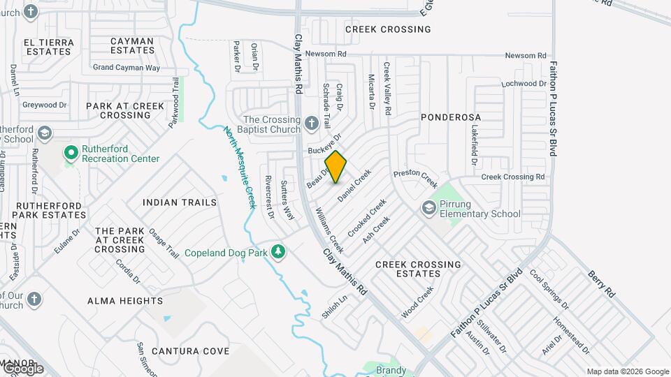 2604 Hackberry Creek Map and Location Details