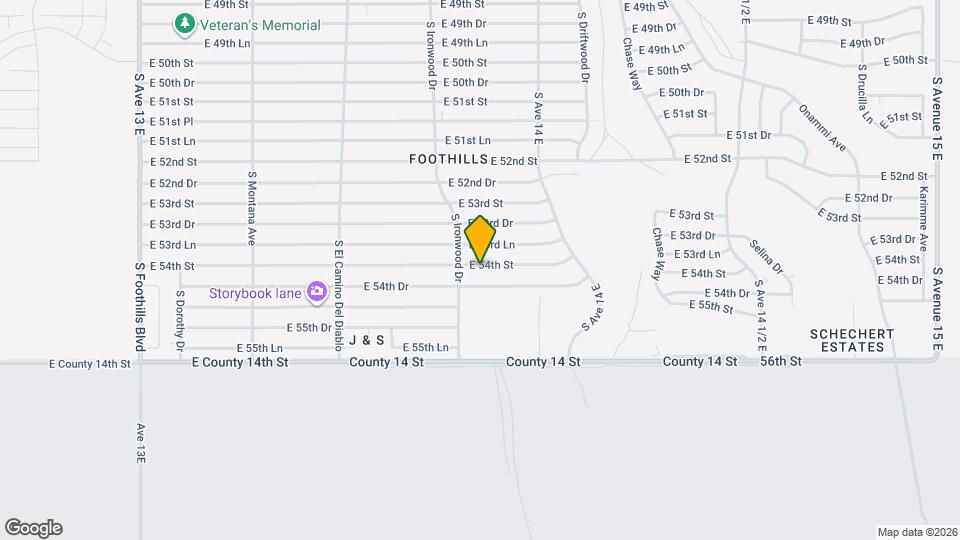 13783 E 54th St Map and Location Details