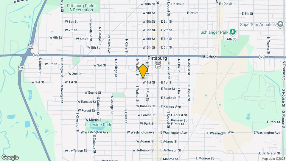 208 W 1st St Map and Location Details