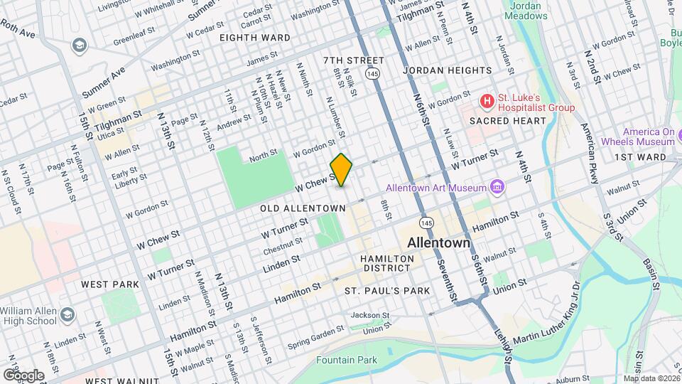 222 N Ninth St Map and Location Details