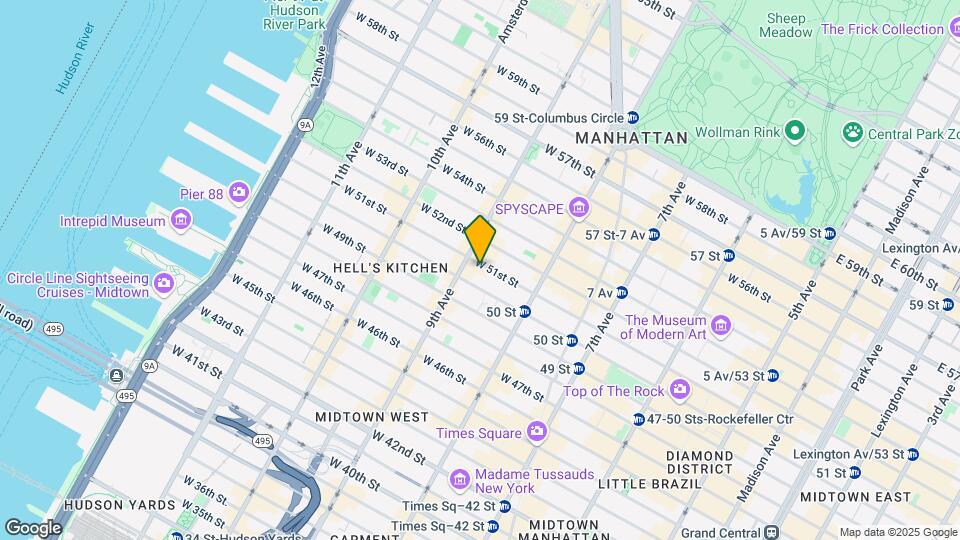 360 W 51st St Mapa y Detalles de la Ubicación