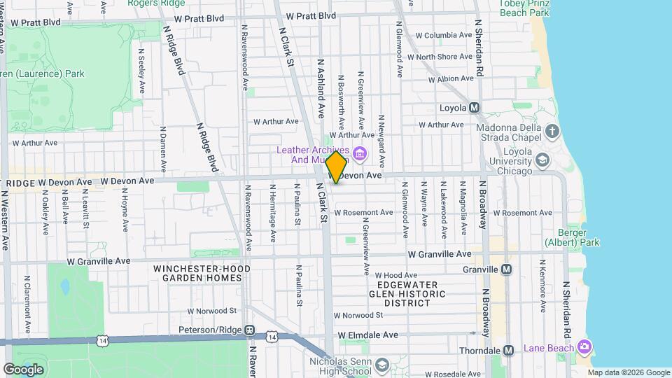 1544 W Highland Ave Map and Location Details