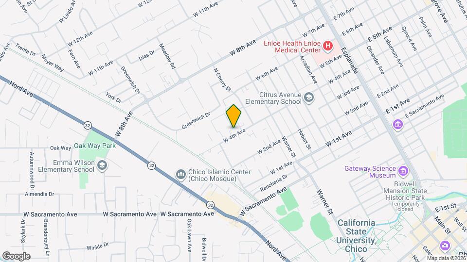 802 W 4th Ave Map and Location Details