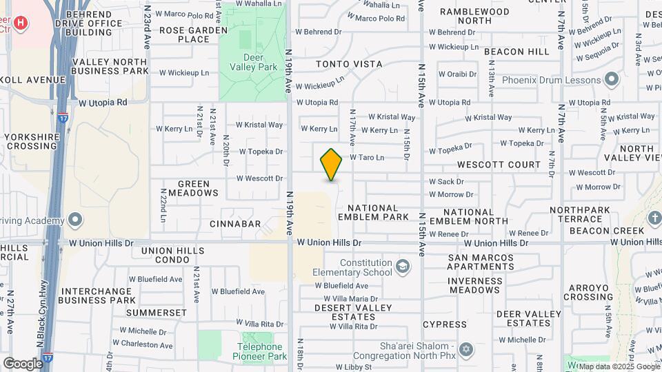 1750 W Union Hills Dr Mapa y Detalles de la Ubicación