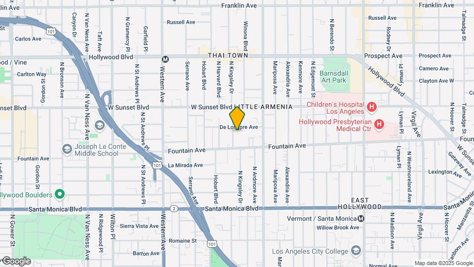 1336 N Kingsley Dr Map and Location Details