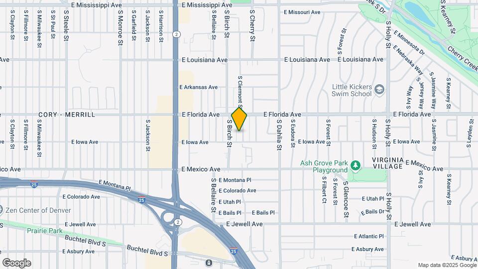1575 S Clermont St Map and Location Details