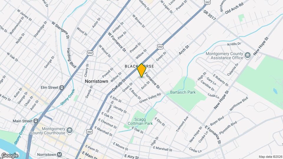 211 E Poplar St Map and Location Details