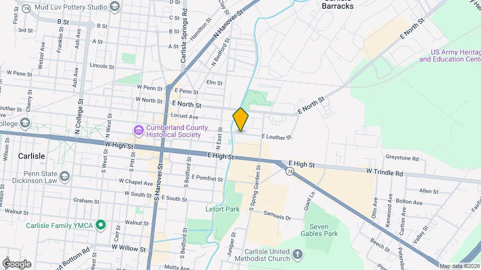 254 E Louther St Map and Location Details