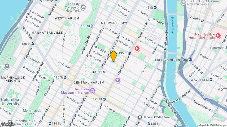 138 W 132nd St, Unit Apartment Rental Mapa y Detalles de la Ubicación