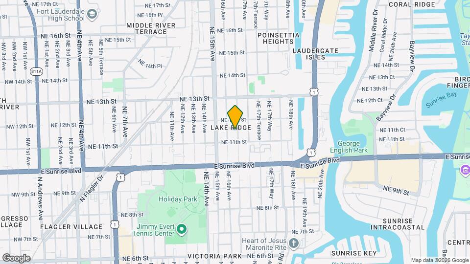 1121 NE 16th Terrace Map and Location Details