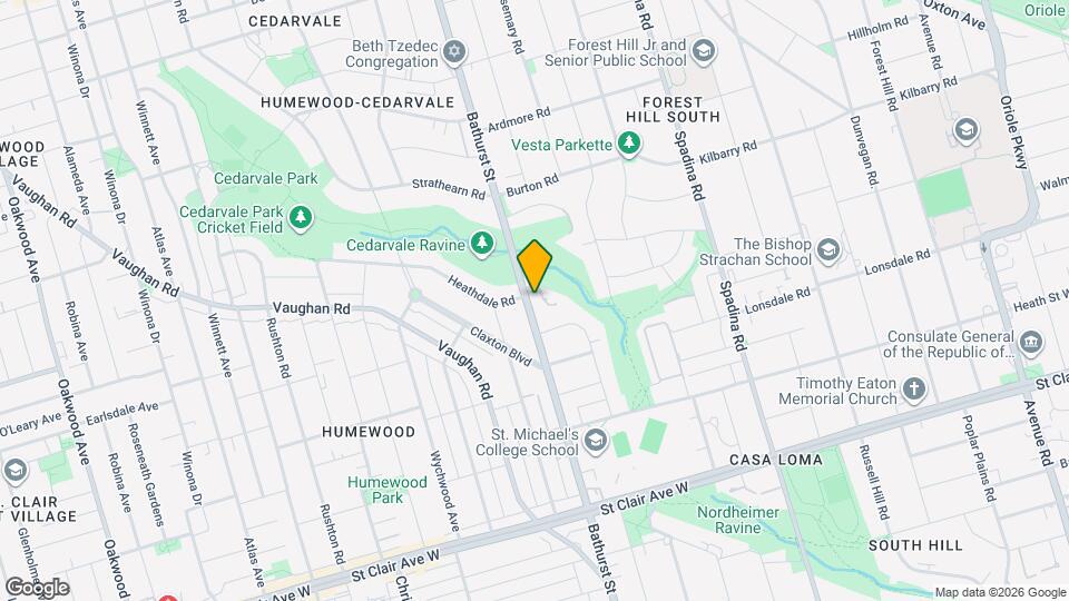 1599 Bathurst St, Unit 17 Map and Location Details