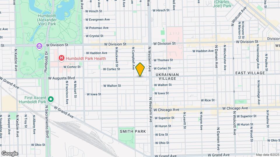 2439 W Augusta Blvd, Unit 1st floor coach house Map and Location Details