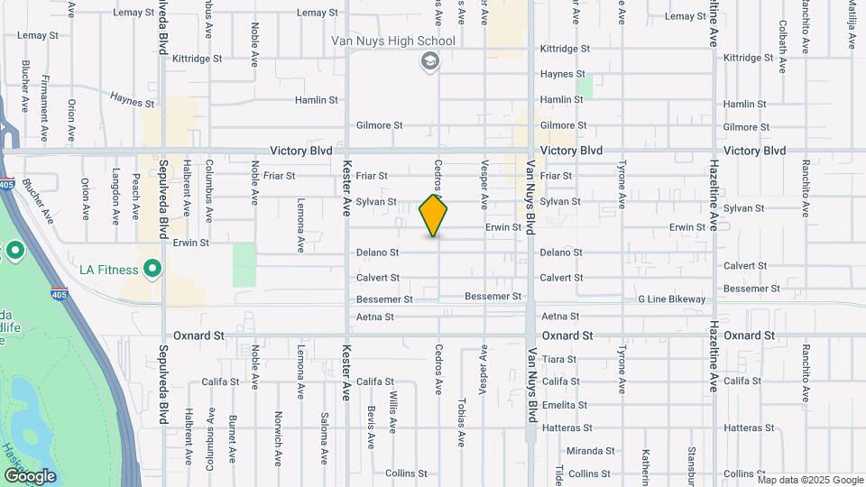 14707 Delano St Mapa y Detalles de la Ubicación