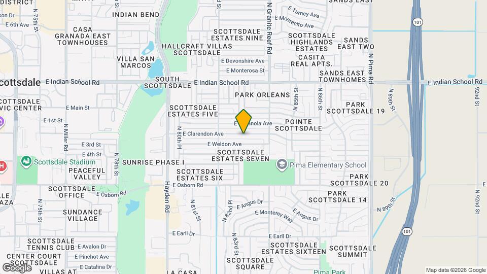 8307 E Clarendon Ave Map and Location Details