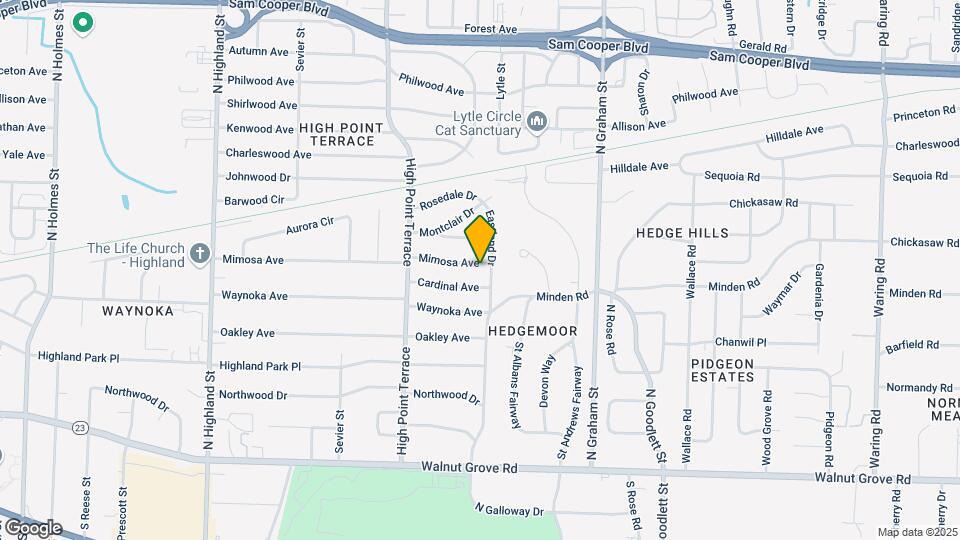 3839 Mimosa Ave Map and Location Details