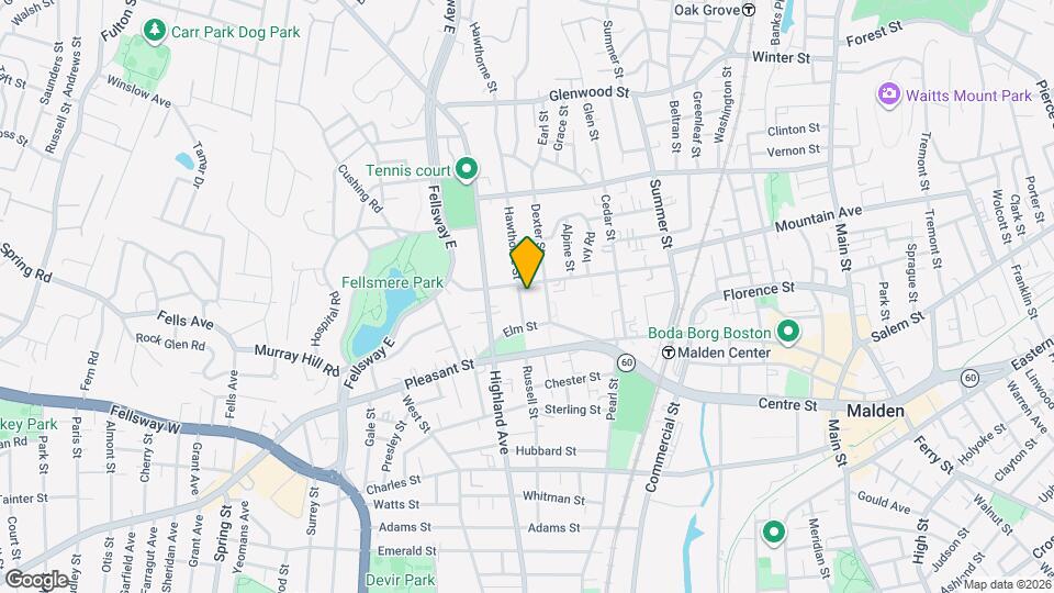 25 Hawthorne St Map and Location Details