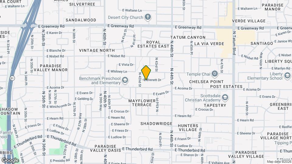 4221 E Everett Dr Map and Location Details