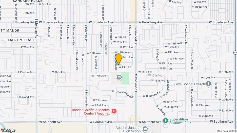 1890 W 15th Ln Mapa y Detalles de la Ubicación