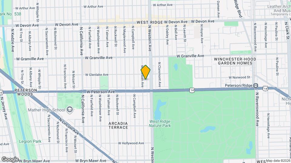 6039 N Artesian Ave Mapa y Detalles de la Ubicación