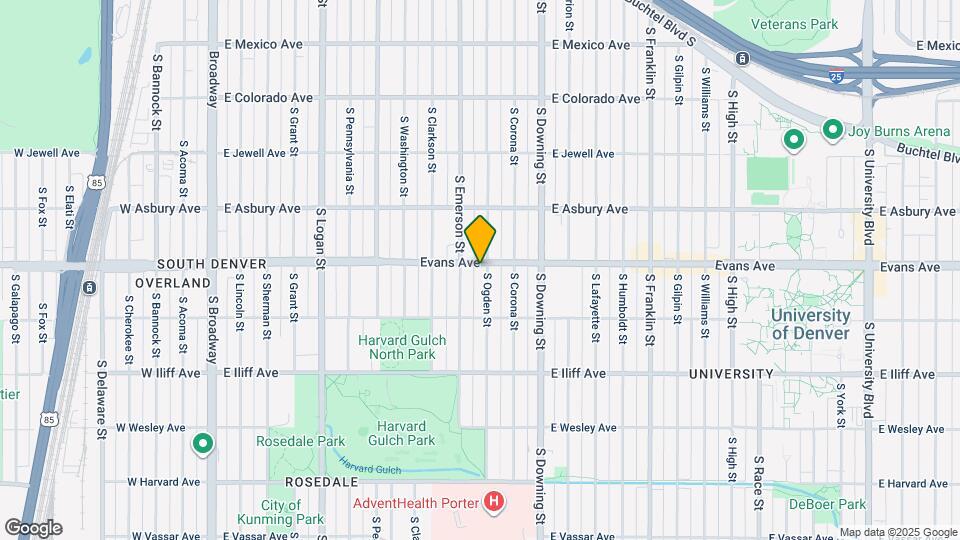 2101 S Ogden St Map and Location Details