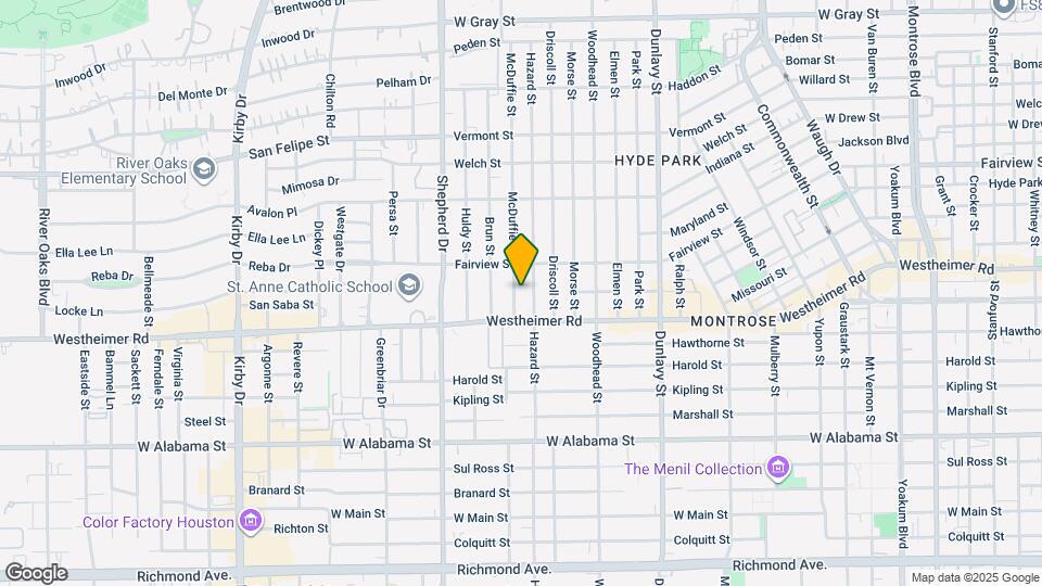 2501 McDuffie St Map and Location Details