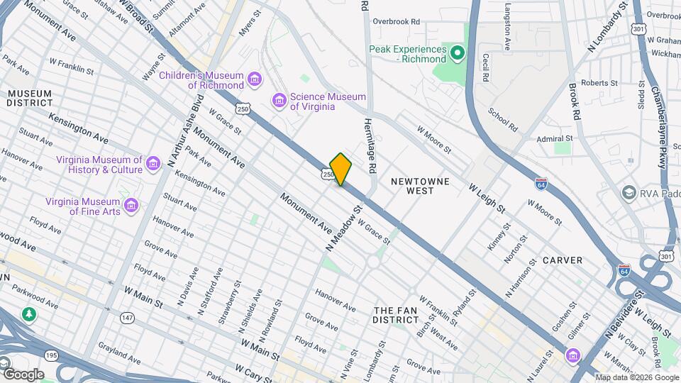 2033 W Broad St Map and Location Details