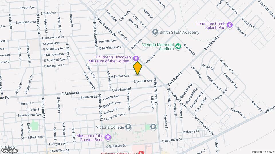 2607 E Poplar Ave Mapa y Detalles de la Ubicación