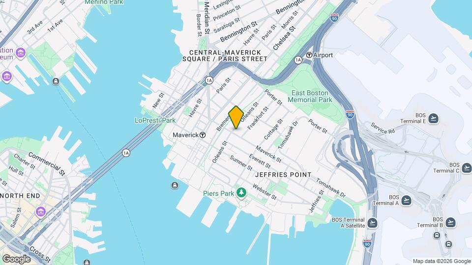 190 Maverick St Mapa y Detalles de la Ubicación