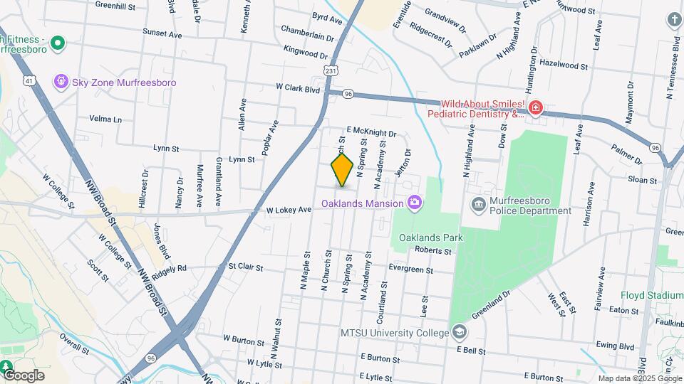 916 N Church St Map and Location Details
