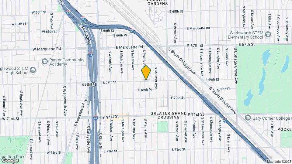 6901 S Prairie Ave Map and Location Details