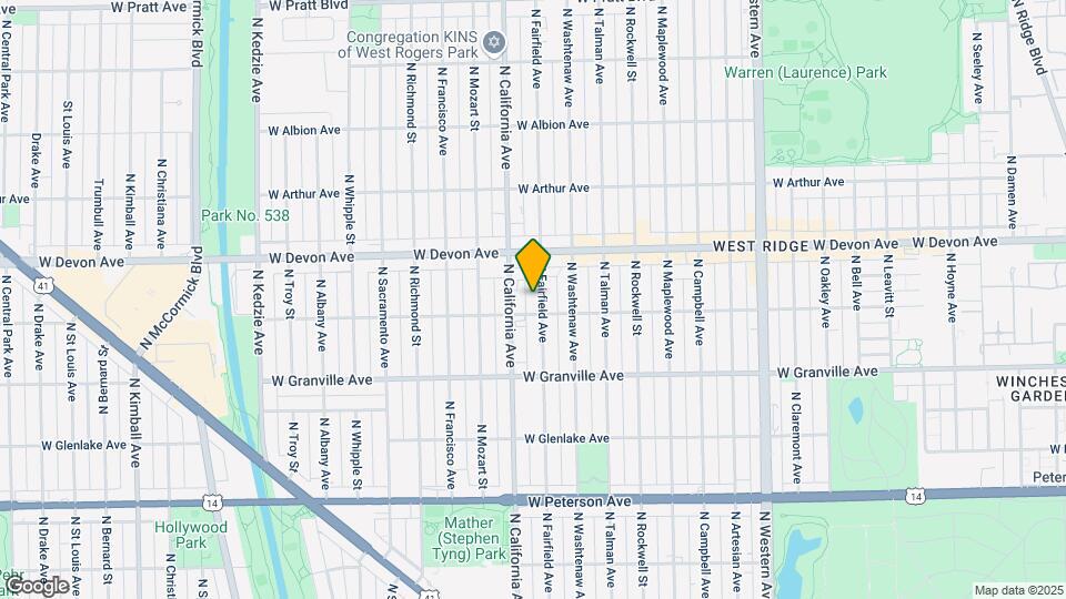 6312 N Fairfield Ave Map and Location Details