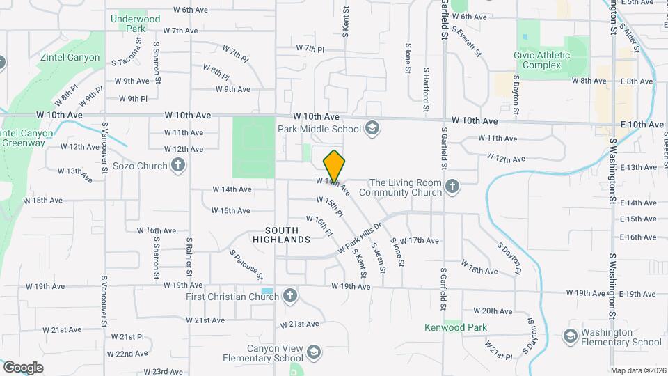 1109 W 14th Ave Map and Location Details