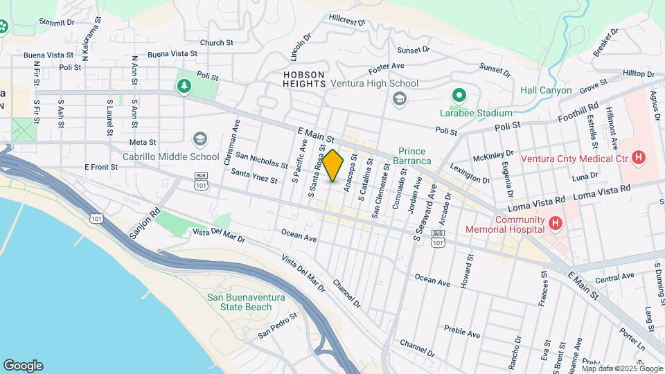 184-188 S Santa Cruz St Map and Location Details
