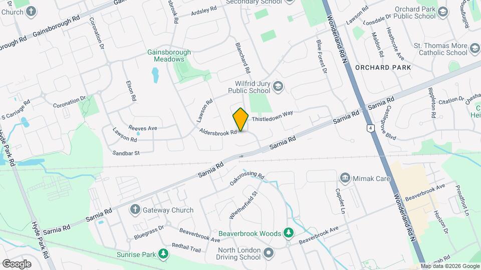 1019 Aldersbrook Rd Map and Location Details