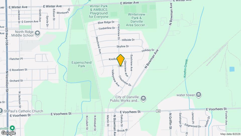 1605 Crestview Dr Map and Location Details