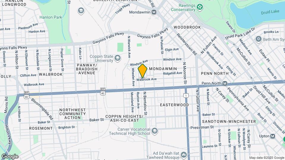 1922 N Bentalou St Map and Location Details