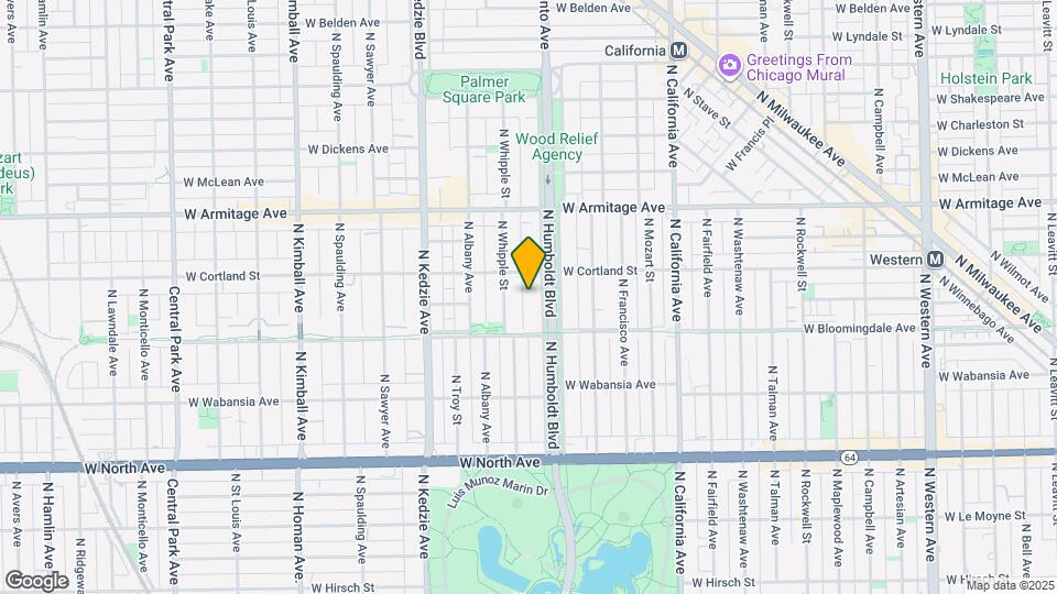 1836 N Humboldt Blvd, Unit 1B Map and Location Details