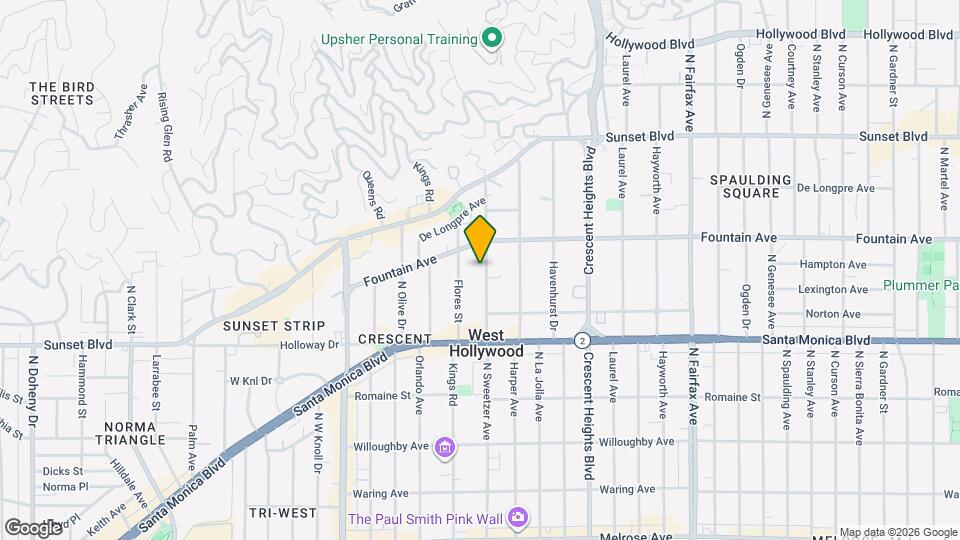 1257 N Sweetzer Ave Map and Location Details