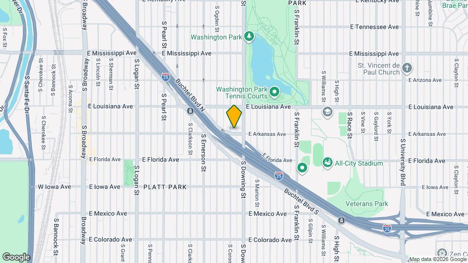 1394 S Corona St Map and Location Details