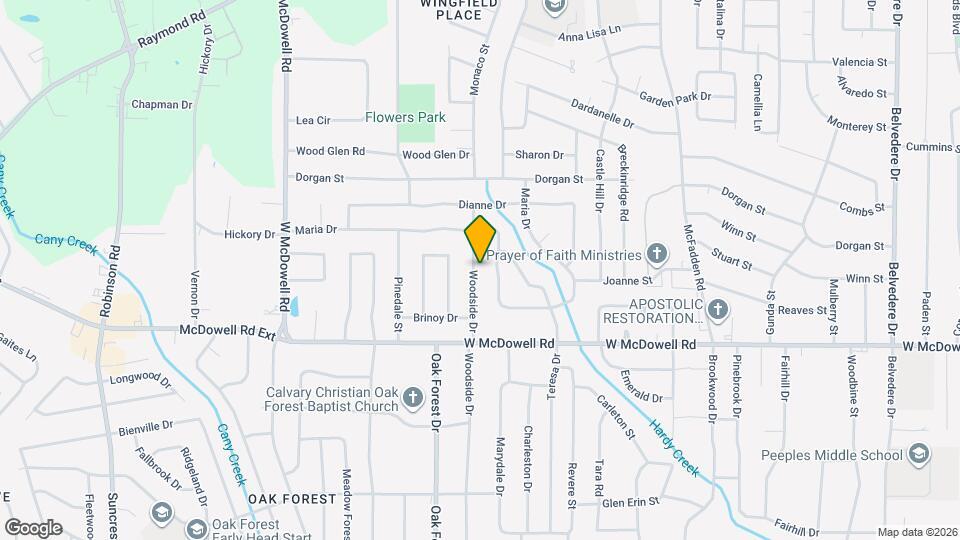 2716 Woodside Dr Mapa y Detalles de la Ubicación