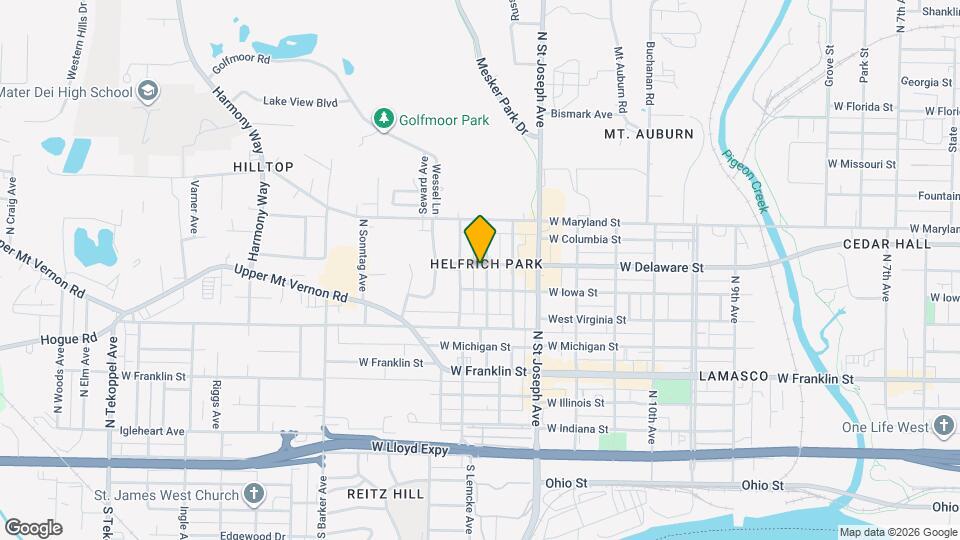 2502 W Delaware St Map and Location Details